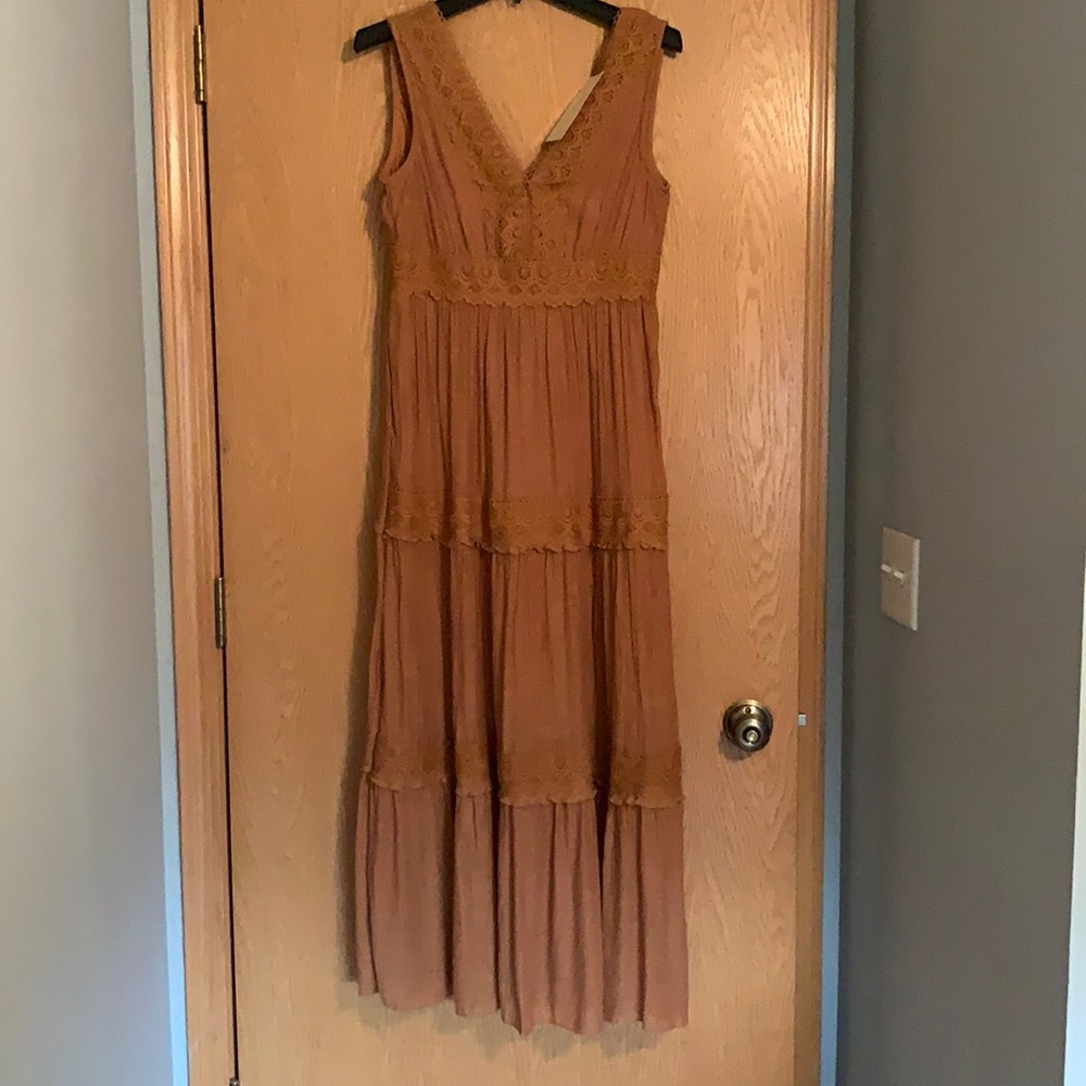 Brand new boho dress NWT in color tobacco